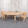 image:imageFlash Furniture 45 Round Blue Plastic Height Adjustable Activity Table Set with 2 ChairsNatural