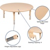 image:imageFlash Furniture 45 Round Blue Plastic Height Adjustable Activity Table Set with 2 ChairsNatural