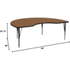 image:imageFlash Furniture 48W x 96L Kidney Grey Thermal Laminate Activity Table  Height Adjustable Short LegsOak