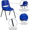 image:imageFlash Furniture 5 Pack HERCULES Series 440 lb Capacity Kids Navy Ergonomic Shell Stack Chair with Black Frame and 12 Seat Height1