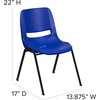 image:imageFlash Furniture 5 Pack HERCULES Series 440 lb Capacity Kids Navy Ergonomic Shell Stack Chair with Black Frame and 12 Seat Height5