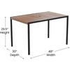 image:imageFlash Furniture 5 Piece Patio Table Set  Synthetic Teak Poly Slats  30 x 48 Steel Framed Table with 4 Faux Teak Chairs