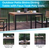 image:imageFlash Furniture 5 Piece Patio Table Set  Synthetic Teak Poly Slats  35 Square Steel Framed Table with 4 Faux Teak Chairs