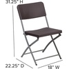 image:imageFlash Furniture 562Foot Brown Rattan IndoorOutdoor Plastic Folding Table Set with 6 Chairs