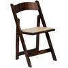 image:imageFlash Furniture 7 x 40 Rustic Solid Pine Folding Farm Table and 4 Fruitwood Wood Folding Chairs with Vinyl Padded Seats
