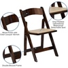image:imageFlash Furniture 7 x 40 Rustic Solid Pine Folding Farm Table and 4 Fruitwood Wood Folding Chairs with Vinyl Padded Seats