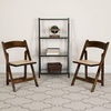 image:imageFlash Furniture 7 x 40 Rustic Solid Pine Folding Farm Table and 4 Fruitwood Wood Folding Chairs with Vinyl Padded Seats