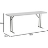 image:imageFlash Furniture 8 Plastic Folding Training and Event Table Rectangular Folding Training Table with 330lb Static Weight Capacity WhiteGranite White