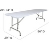 image:imageFlash Furniture 8Foot Height Adjustable Granite White Plastic Folding Table