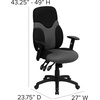 image:imageFlash Furniture Abbott High Back Ergonomic Black and Gray Mesh Swivel Task Office Chair with Adjustable Arms