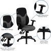 image:imageFlash Furniture Abbott High Back Ergonomic Black and Gray Mesh Swivel Task Office Chair with Adjustable Arms