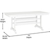 image:imageFlash Furniture Abraham Outdoor Dining Table for 6 Commercial Grade AllWeather Recycled HDPE Adirondack Style Table UV Fade Resistant 72 Rectangle GrayWhite