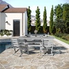 image:imageFlash Furniture Abraham Outdoor Dining Table for 6 Commercial Grade AllWeather Recycled HDPE Adirondack Style Table UV Fade Resistant 72 Rectangle GrayGrey