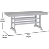 image:imageFlash Furniture Abraham Outdoor Dining Table for 6 Commercial Grade AllWeather Recycled HDPE Adirondack Style Table UV Fade Resistant 72 Rectangle GrayGrey