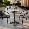 image:imageFlash Furniture Acadia 24 Round Indoor Outdoor White Faux Marble Tabletop with Black Bistro Base Scratch Heat amp UV Resistant Seamless TopGuard Top and EdgeWhite Faux MarbleBlack Base