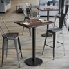 image:imageFlash Furniture Acadia 30 x 24 Indoor Dark Brown Tabletop with 18 Round Black Bar Height Base Seamless TopGuard HPL Top and EdgeDark BrownBlack Base