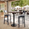 image:imageFlash Furniture Acadia 30 x 24 Indoor Dark Brown Tabletop with 18 Round Black Bar Height Base Seamless TopGuard HPL Top and EdgeDark BrownBlack Base