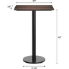 image:imageFlash Furniture Acadia 30 x 24 Indoor Dark Brown Tabletop with 18 Round Black Bar Height Base Seamless TopGuard HPL Top and EdgeDark BrownBlack Base