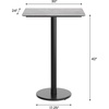 image:imageFlash Furniture Acadia 30 x 24 Indoor Dark Brown Tabletop with 18 Round Black Bar Height Base Seamless TopGuard HPL Top and EdgeGray Faux ConcreteBlack Base