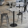 image:imageFlash Furniture Acadia 30 x 24 Indoor Dark Brown Tabletop with 18 Round Black Bar Height Base Seamless TopGuard HPL Top and EdgeGray Faux ConcreteBlack Base