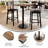 image:imageFlash Furniture Acadia 30 x 24 Indoor Dark Brown Tabletop with 18 Round Black Bar Height Base Seamless TopGuard HPL Top and EdgeNaturalBlack Base