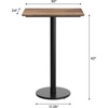 image:imageFlash Furniture Acadia 30 x 24 Indoor Dark Brown Tabletop with 18 Round Black Bar Height Base Seamless TopGuard HPL Top and EdgeNaturalBlack Base