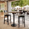image:imageFlash Furniture Acadia 30 x 24 Indoor Dark Brown Tabletop with 18 Round Black Bar Height Base Seamless TopGuard HPL Top and EdgeNaturalBlack Base
