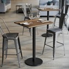 image:imageFlash Furniture Acadia 30 x 24 Indoor Dark Brown Tabletop with 18 Round Black Bar Height Base Seamless TopGuard HPL Top and EdgeNaturalBlack Base