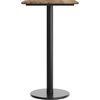 image:imageFlash Furniture Acadia 30 x 24 Indoor Dark Brown Tabletop with 18 Round Black Bar Height Base Seamless TopGuard HPL Top and EdgeNaturalBlack Base