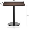 image:imageFlash Furniture Acadia 30 x 24 Indoor Dark Brown Tabletop with 18 Round Black Table Height Base Seamless TopGuard HPL Top and EdgeDark BrownBlack Base