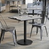 image:imageFlash Furniture Acadia 30 x 24 Indoor Dark Brown Tabletop with 18 Round Black Table Height Base Seamless TopGuard HPL Top and EdgeGray Faux ConcreteBlack Base