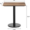 image:imageFlash Furniture Acadia 30 x 24 Indoor Dark Brown Tabletop with 18 Round Black Table Height Base Seamless TopGuard HPL Top and EdgeNaturalBlack Base