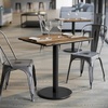 image:imageFlash Furniture Acadia 30 x 24 Indoor Dark Brown Tabletop with 18 Round Black Table Height Base Seamless TopGuard HPL Top and EdgeNaturalBlack Base
