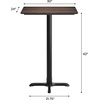 image:imageFlash Furniture Acadia 30 x 24 Indoor Dark Brown Tabletop with 22 x 22 Black Bar Height X Base Seamless TopGuard HPL Top and EdgeDark BrownBlack Base