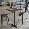 image:imageFlash Furniture Acadia 30 x 24 Indoor Dark Brown Tabletop with 22 x 22 Black Bar Height X Base Seamless TopGuard HPL Top and EdgeDark BrownBlack Base