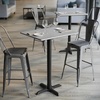 image:imageFlash Furniture Acadia 30 x 24 Indoor Dark Brown Tabletop with 22 x 22 Black Bar Height X Base Seamless TopGuard HPL Top and EdgeGray Faux ConcreteBlack Base
