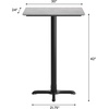 image:imageFlash Furniture Acadia 30 x 24 Indoor Dark Brown Tabletop with 22 x 22 Black Bar Height X Base Seamless TopGuard HPL Top and EdgeGray Faux ConcreteBlack Base
