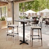 image:imageFlash Furniture Acadia 30 x 24 Indoor Dark Brown Tabletop with 22 x 22 Black Bar Height X Base Seamless TopGuard HPL Top and EdgeGray Faux ConcreteBlack Base