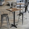image:imageFlash Furniture Acadia 30 x 24 Indoor Dark Brown Tabletop with 22 x 22 Black Bar Height X Base Seamless TopGuard HPL Top and EdgeNaturalBlack Base
