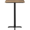 image:imageFlash Furniture Acadia 30 x 24 Indoor Dark Brown Tabletop with 22 x 22 Black Bar Height X Base Seamless TopGuard HPL Top and EdgeNaturalBlack Base
