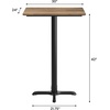 image:imageFlash Furniture Acadia 30 x 24 Indoor Dark Brown Tabletop with 22 x 22 Black Bar Height X Base Seamless TopGuard HPL Top and EdgeNaturalBlack Base