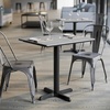 image:imageFlash Furniture Acadia 30 x 24 Indoor Dark Brown Tabletop with 22 x 22 Black Table Height X Base Seamless TopGuard HPL Top and EdgeGray Faux ConcreteBlack Base