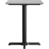 image:imageFlash Furniture Acadia 30 x 24 Indoor Dark Brown Tabletop with 22 x 22 Black Table Height X Base Seamless TopGuard HPL Top and EdgeGray Faux ConcreteBlack Base