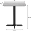 image:imageFlash Furniture Acadia 30 x 24 Indoor Dark Brown Tabletop with 22 x 22 Black Table Height X Base Seamless TopGuard HPL Top and EdgeGray Faux ConcreteBlack Base