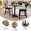 image:imageFlash Furniture Acadia 30 x 24 Indoor Dark Brown Tabletop with 22 x 22 Black Table Height X Base Seamless TopGuard HPL Top and EdgeNaturalBlack Base