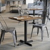image:imageFlash Furniture Acadia 30 x 24 Indoor Dark Brown Tabletop with 22 x 22 Black Table Height X Base Seamless TopGuard HPL Top and EdgeNaturalBlack Base