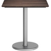 image:imageFlash Furniture Acadia 30x24 Round Indoor Outdoor Dark Brown Tabletop with 18 Round Silver Base Scratch Heat amp UV Resistant Seamless TopGuard HPL Top and EdgeDark BrownSilver Base