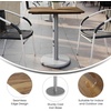 image:imageFlash Furniture Acadia 30x24 Round Indoor Outdoor Dark Brown Tabletop with 18 Round Silver Base Scratch Heat amp UV Resistant Seamless TopGuard HPL Top and EdgeNaturalSilver Base