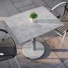 image:imageFlash Furniture Acadia 30x24 Round Indoor Outdoor Dark Brown Tabletop with 18 Round Silver Base Scratch Heat amp UV Resistant Seamless TopGuard HPL Top and EdgeGray Faux ConcreteSilver Base