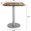 image:imageFlash Furniture Acadia 30x24 Round Indoor Outdoor Dark Brown Tabletop with 18 Round Silver Base Scratch Heat amp UV Resistant Seamless TopGuard HPL Top and EdgeNaturalSilver Base